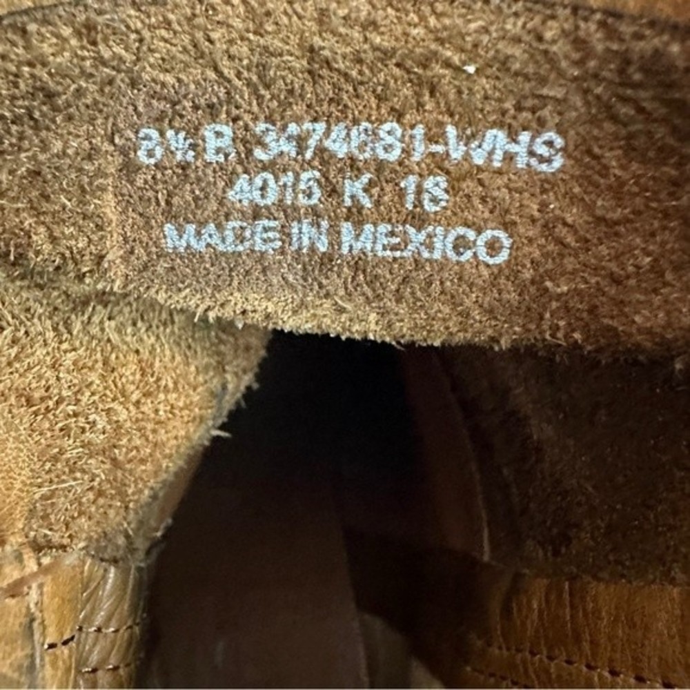 Frye Womens Naomi Pickstitch Mid Boots Leather Whiskey - Picture 9 of 11